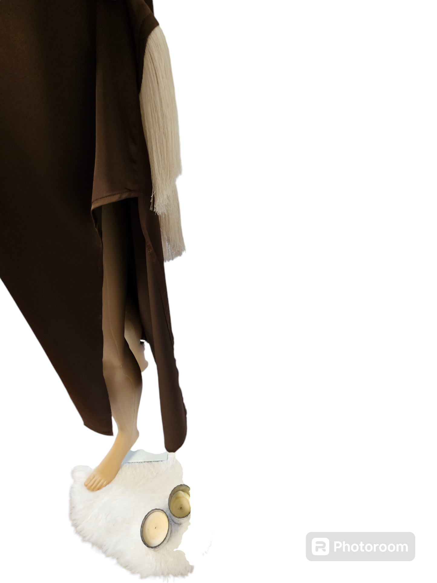 Abaya franges marron