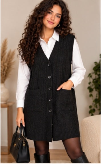 Cardigan long torsadé