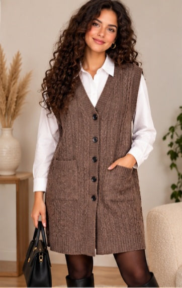 Cardigan long torsadé