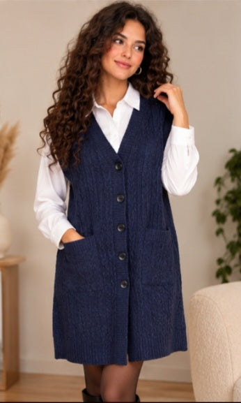 Cardigan long torsadé