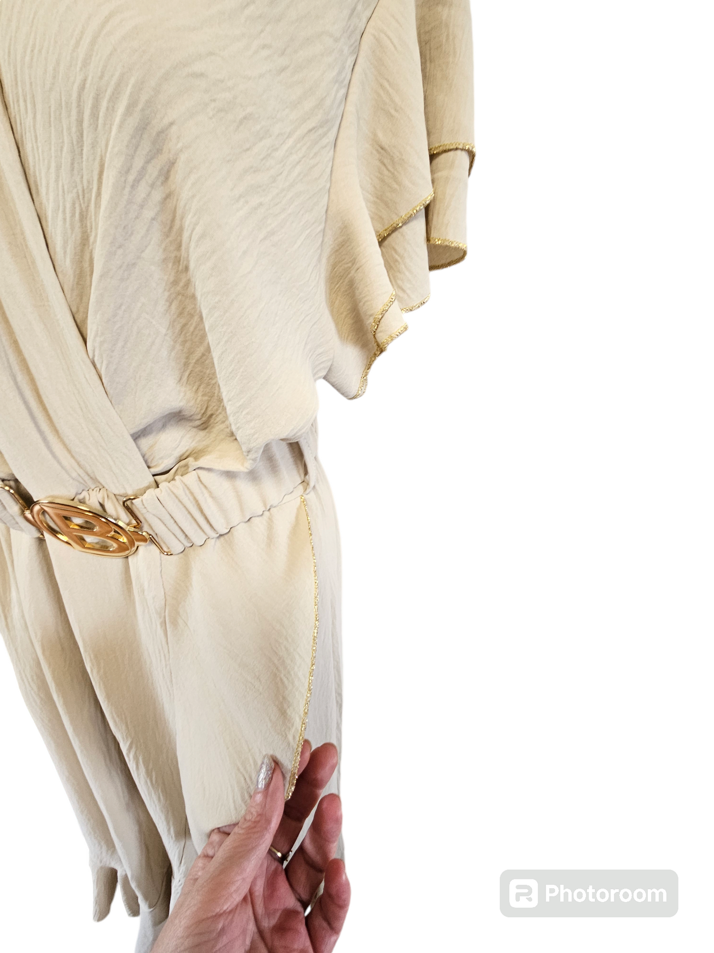 Robe porte-feuille beige