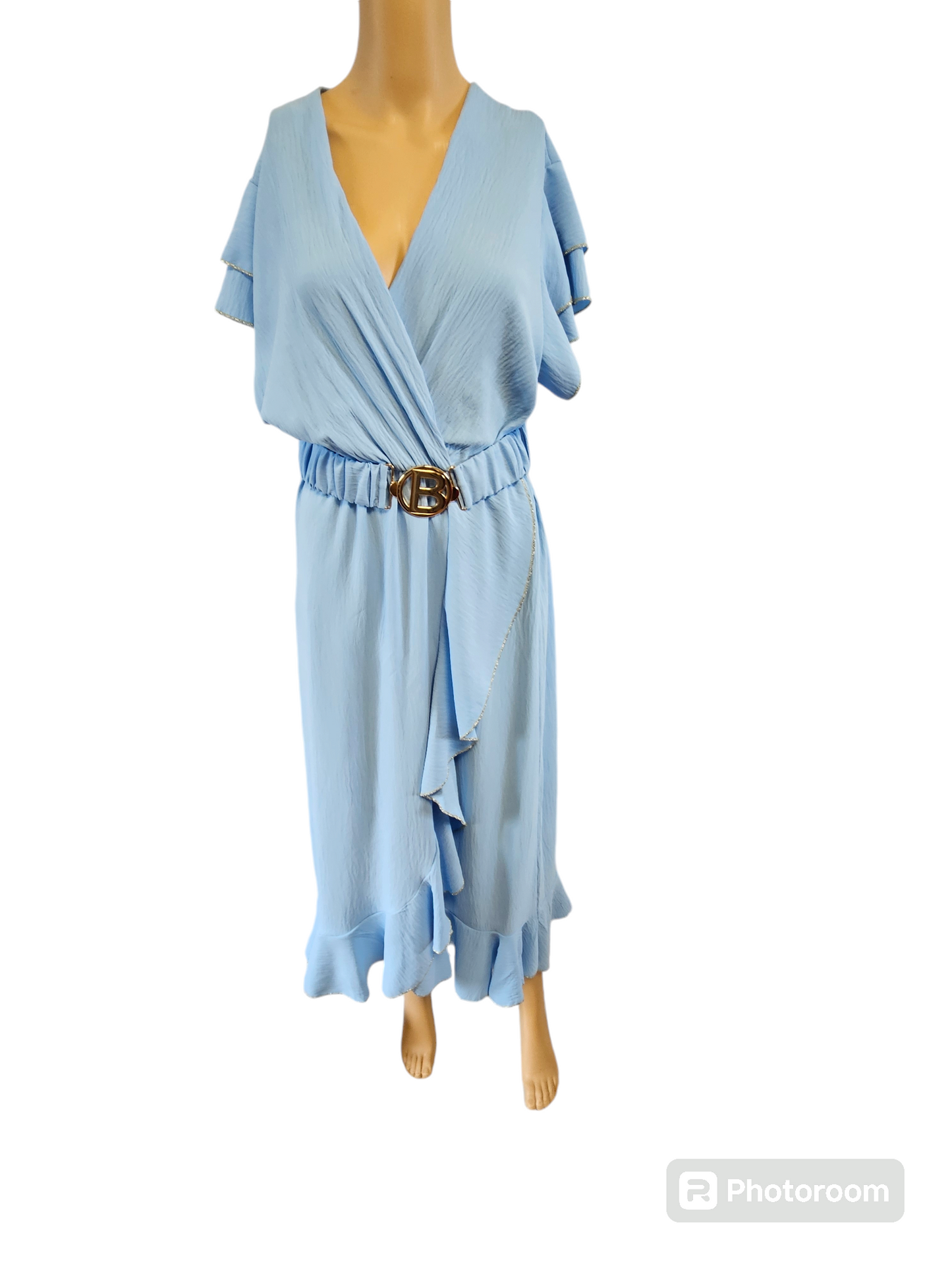 Robe porte-feuille bleu clair