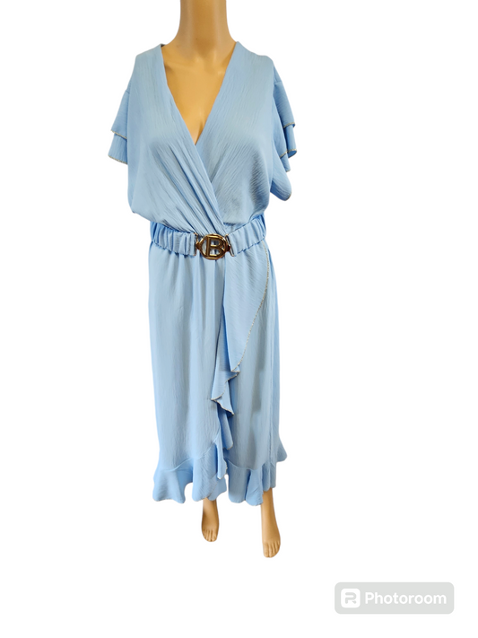 Robe porte-feuille bleu clair