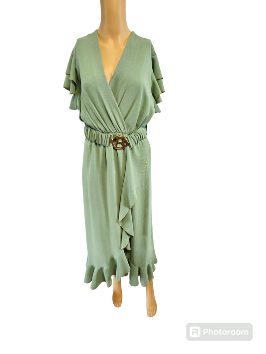 Robe porte-feuille vert