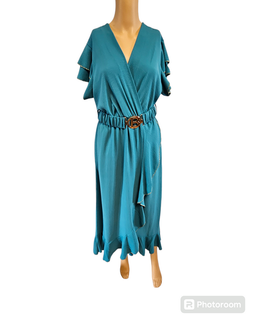 Robe porte-feuille bleu canard