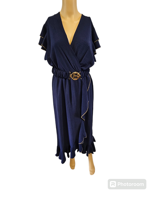 Robe porte-feuille bleu nuit