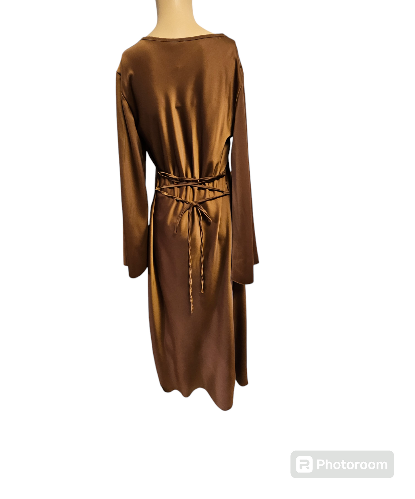 Robe à lacet marron