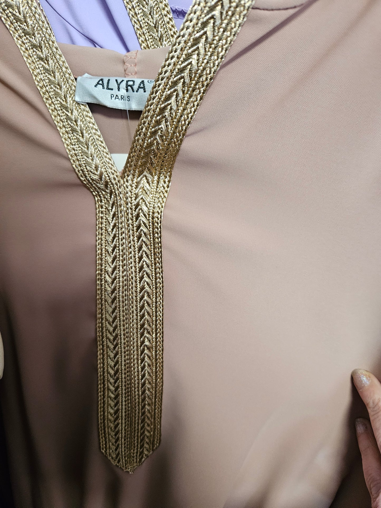 Abaya à capuche vieux rose