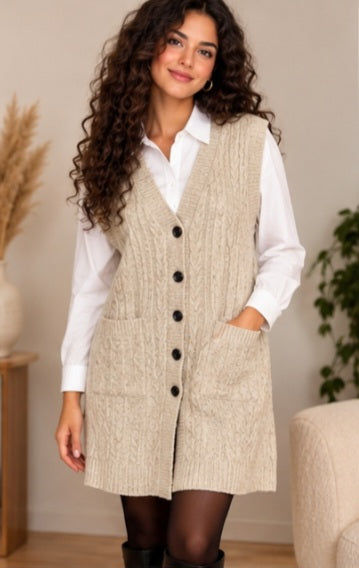 Cardigan long torsadé