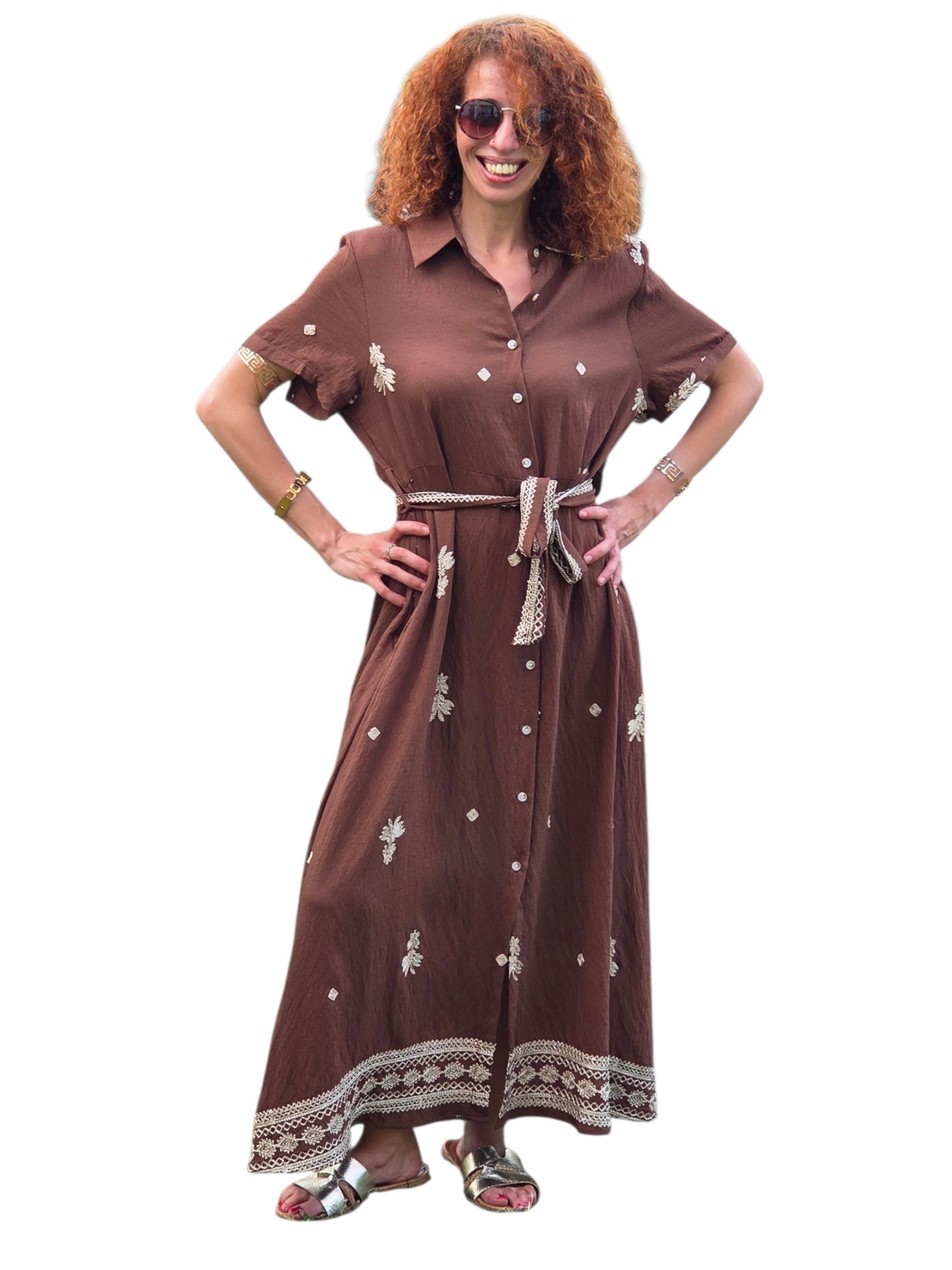 Robe longue manche courte
