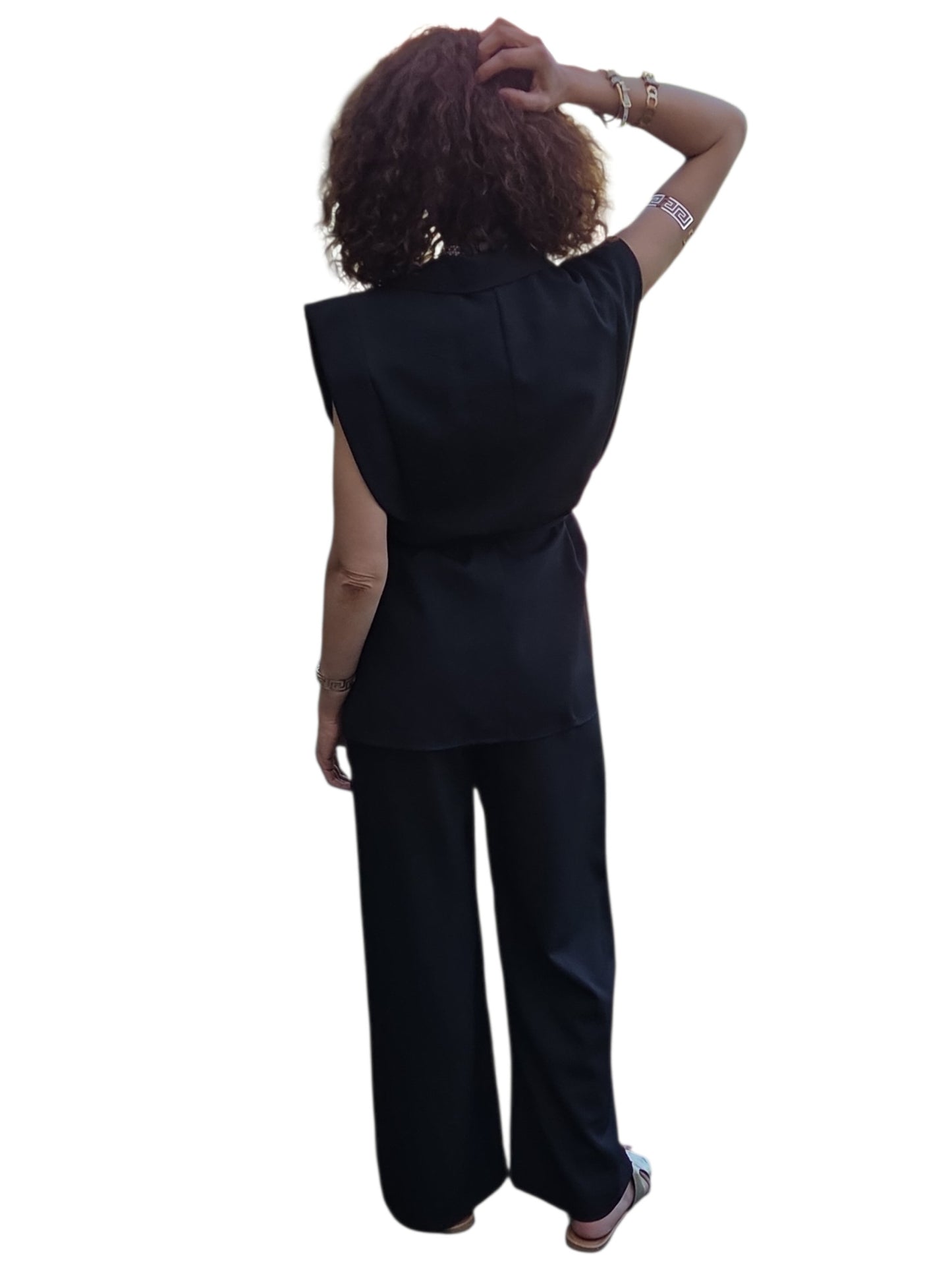 Tailleur : pantalon +blazer sans manche