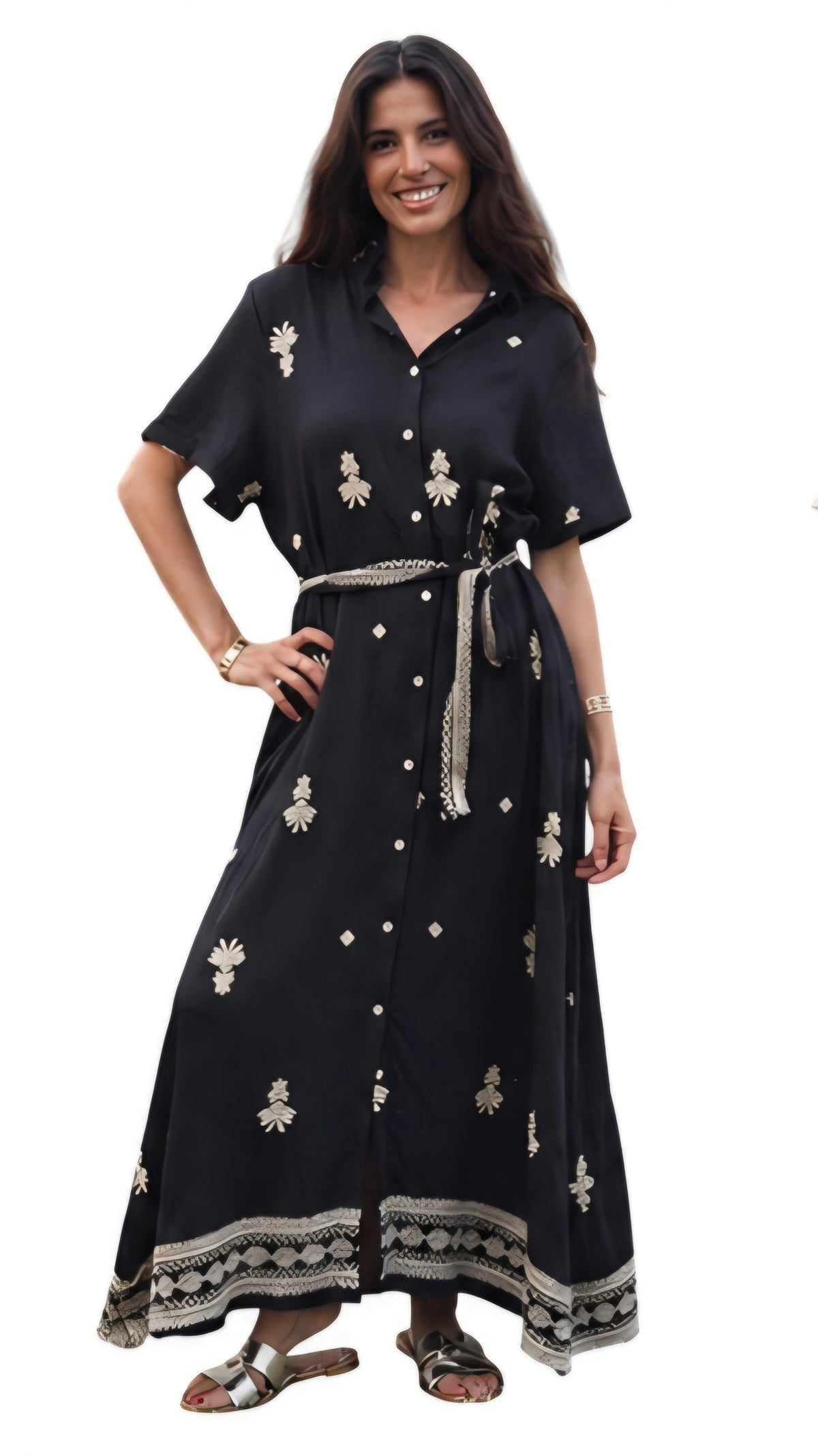 Robe longue manche courte